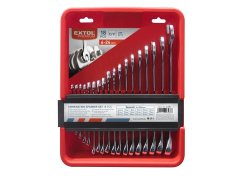 EXTOL PREMIUM 6351 klíče očkoploché, sada 18ks, 6-24mm, CrV