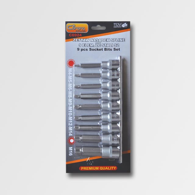 CORONA Sada nástavců SPLINE M4-M16 100mm 1/2" CORONA Sada nástavců SPLINE M4-M16 100mm 1/2"