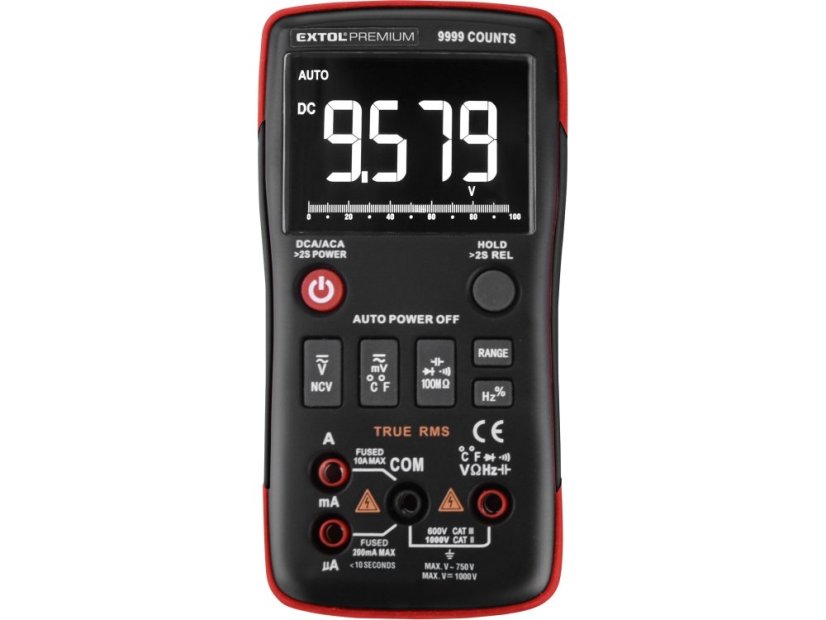 EXTOL PREMIUM 8831251 multimetr digitální, inverzní displej, True RMS, automatická volba rozsahů