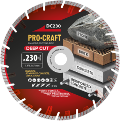 Procraft DC230 diamantový řezný kotouč Deep Cut železobeton 230mm