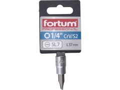 FORTUM 4701802 hlavice zástrčná 1/4" hrot plochý, 7mm, L 37mm