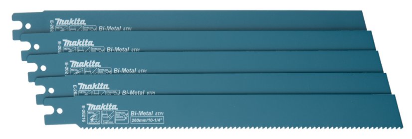 Makita E-26216 pilový list BiM 260x1.6mm, 8Z, 5ks special JR003G