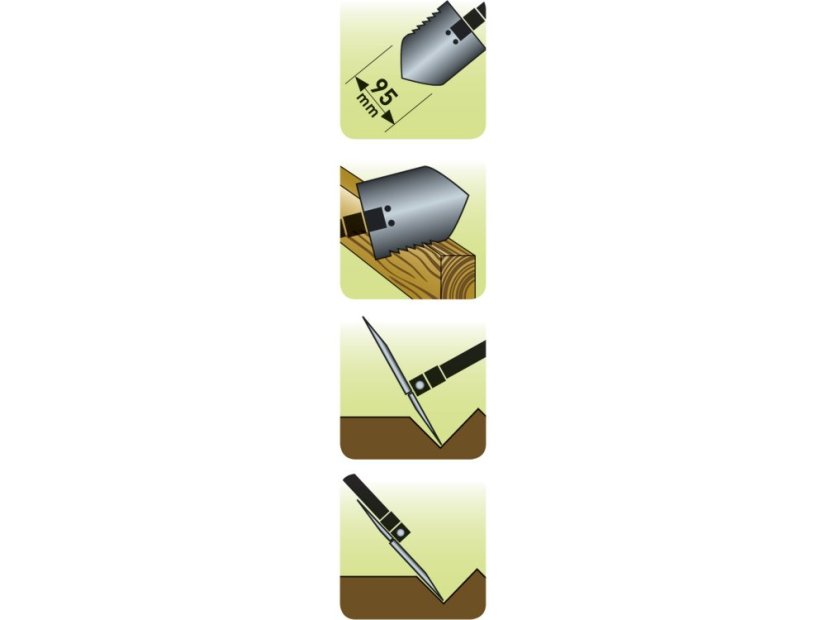 EXTOL PREMIUM 8877030 lopatka skládací s motyčkou, délka 40cm, šířka 9,5cm