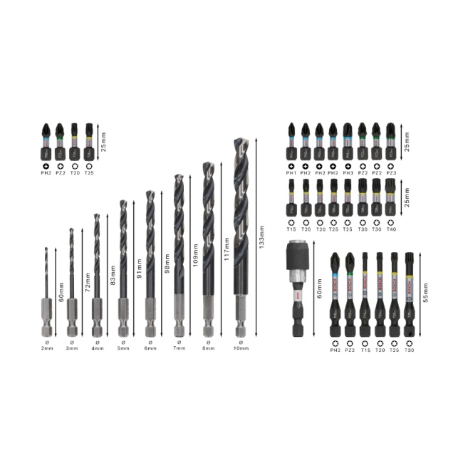 Bosch 35 dílná sada šroubovacích bitů a vrtáků do kovu PRO Impact MetalSet 2608521U81