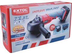 EXTOL PREMIUM 8891840 bruska úhlová aku SHARE20V, 115mm, 20V Li-ion, 2000mAh