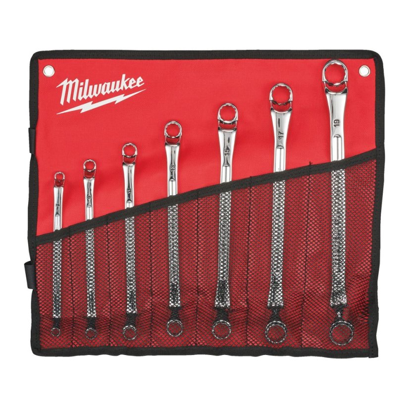 Milwaukee sada vyhnutých oboustranných očkových klíčů 75° 6-19mm 4932492737