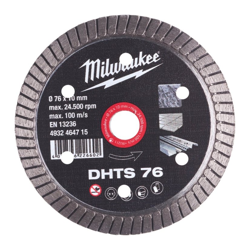 Milwaukee DHTS 76 76x10 diamantový kotouč turbo pro M12 FCOT 4932464715