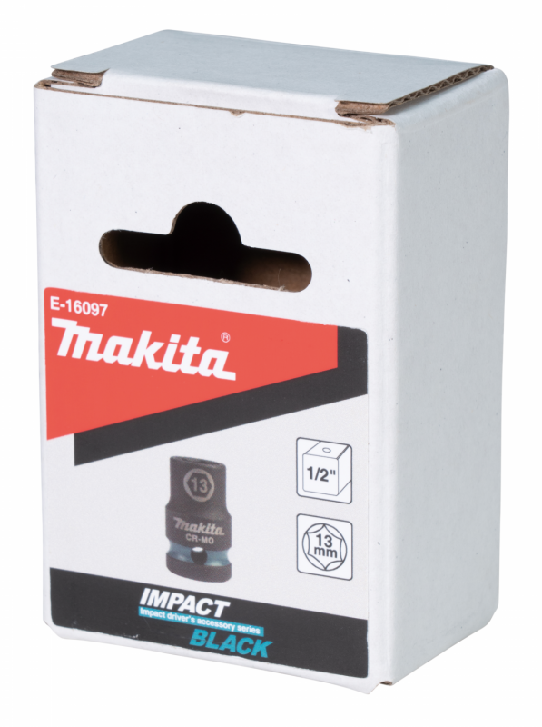 Makita E-16097 klíč nástrčný 1/2", čtyřhran, IMPACT BLACK, 13mm