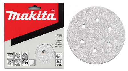 Makita P-37683 brusné papíry 150mm 6ot., K100 10ks Makita P-37683 brusné papíry 150mm 6ot., K100 10ks