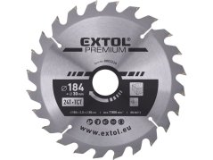 EXTOL PREMIUM 8803220 kotouč pilový s SK plátky, O 184x3,0x30mm, 24T