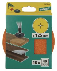 Wolfcraft 10 x brusné listy zrno 120, pr. 125 mm 2003000