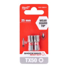 Milwaukee Šroubovací bity TX 50x25 SHOCKWAVE™ IMPACT DUTY 4932430891