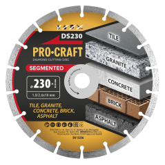 Procraft DS230 Diamantový řezný kotouč segmentový 230mm