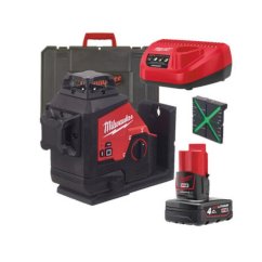 Milwaukee M12 3PL-401C aku laser zelený 360° 4933478102