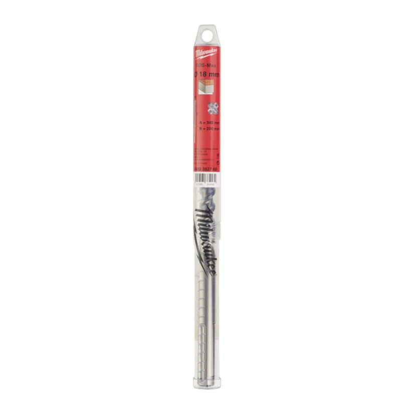 Milwaukee 18x200x340mm vrták SDS-Max čtyřbřit MX4 4932352760
