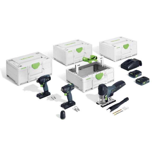 Festool 578026 aku sada nářadí Combo 18V 2x4Ah TID 18/TXS 18/PSC 420/TB M 137