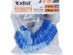 EXTOL PREMIUM 8865131 hadice vzduchová spirálová PU s mosaznými rychlospojkami, 1/4", vnitřní ?6mm, L 5m