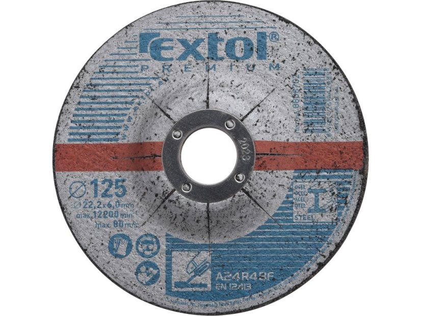 EXTOL PREMIUM 8808702 kotouč brusný na ocel, O 125x6,0x22,2mm