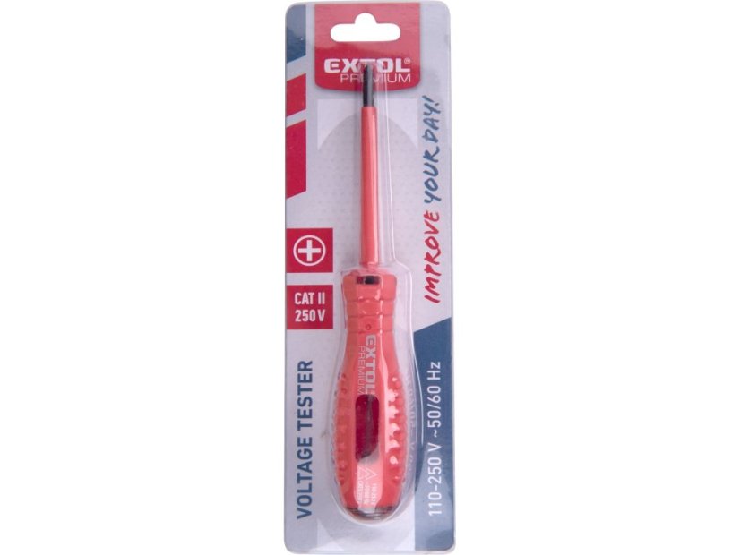 Extol Premium zkoušečka napětí 110-250V, PH1 (+), 160mm