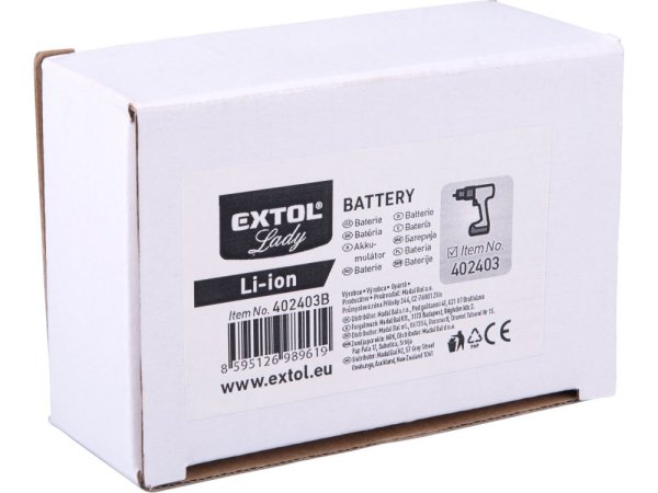 EXTOL LADY 402403B baterie akumulátorová, 12V Li-ion, 2000mAh