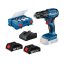 Bosch GSB 185-LI aku příklepový vrtací šroubovák 18V 2x2Ah+82dílná sada příslušenství 0615990N2P