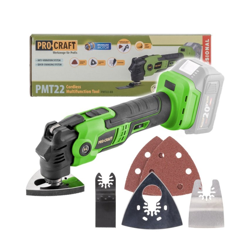 Procraft PMT22bb aku multifunkční oscilační bruska 20 V bez aku