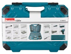 Makita E-06616 3/8" bity/nástrčné klíče/očkoploché klíče/ráčna, 120ks