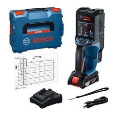 Nástěnný skener Bosch D-tect 18V-200 s pouzdrem a nabíječkou.