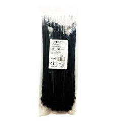 Solight 1P26 vázací nylonové pásky, 3,6 x 200mm, černá, 100ks