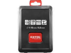 EXTOL PREMIUM 8801191 vrtáky do kovu, sada 19ks, O 1-10mm, HSS