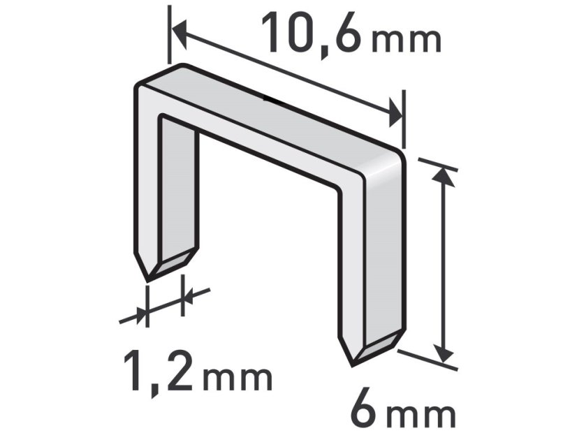 EXTOL PREMIUM 8852201 spony, balení 1000ks, 6mm, 10,6x0,52x1,2mm