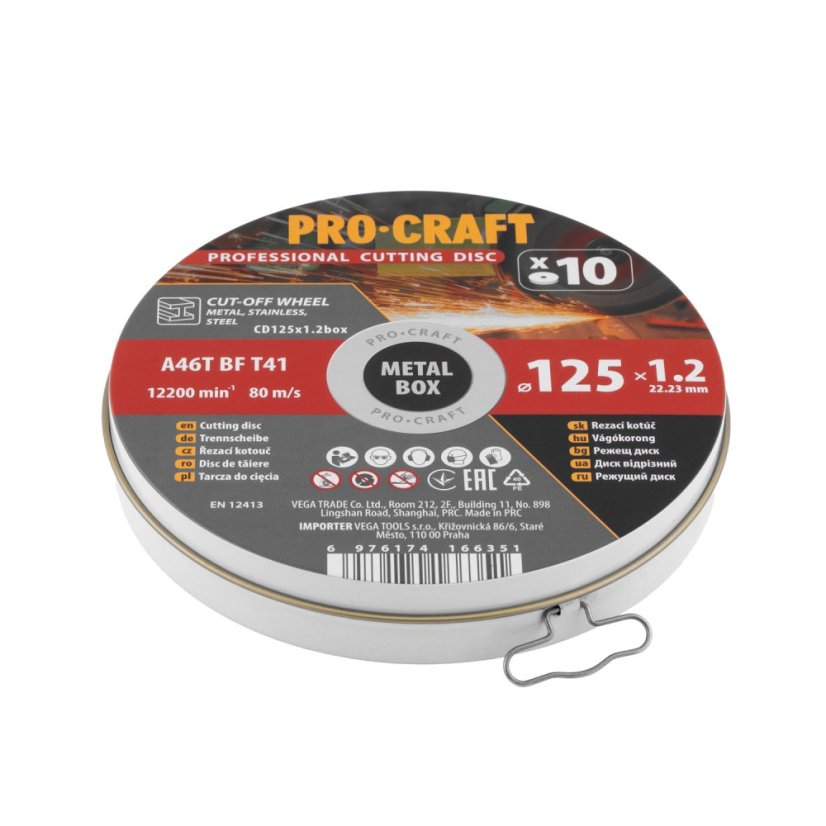Procraft CD125x1.2b sada řezných kotoučů 125x1,2mm 10ks
