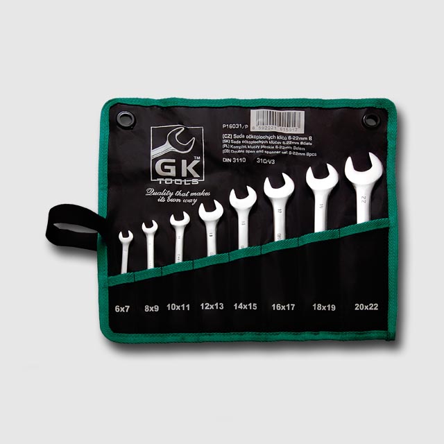 GK TOOLS P16033/P  sada plochých klíčů 6-32 mm 12 dílů chrom-obal