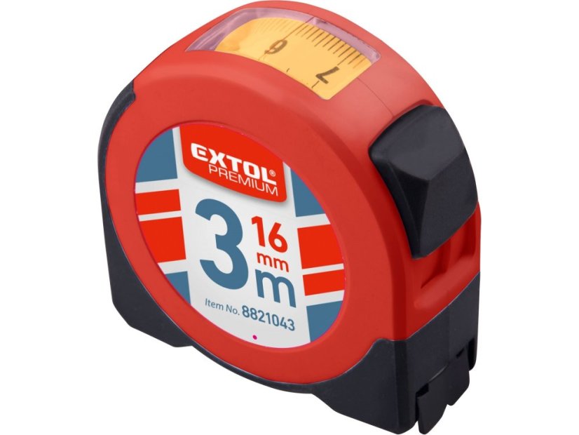 EXTOL PREMIUM 8821043 metr svinovací s odečítacím okénkem, 3m, š. pásku 16mm