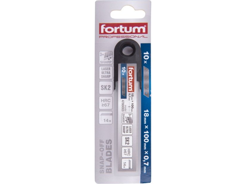 FORTUM 4780003 břity ulamovací do nože, 18mm, 10ks, SK2