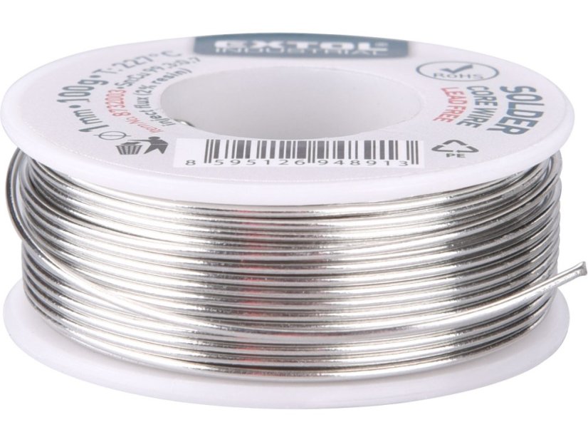 EXTOL INDUSTRIAL 8732003 drát pájecí trubičkový Sn 99,3%/0,7%Cu, O 1mm, 100g EXTOL INDUSTRIAL 8732003 drát pájecí trubičkový Sn 99,3%/0,7%Cu, O 1mm, 100g