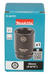 Makita E-24751 klíč nástrčný hluboký 1", čtyřhran, 40x90 mm