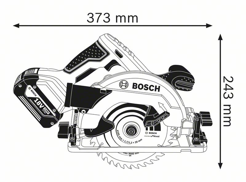 BOSCH GKS 18V-57G  akumulátorová okružní pila bez aku