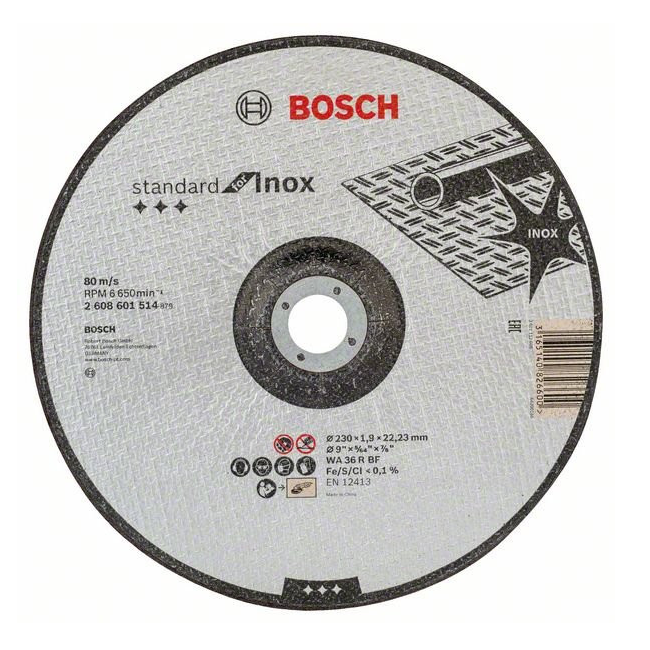 Bosch dělicí kotouč prolomený Standard for Inox WA 36 R BF, 230x22,23x1,9mm 2608601514