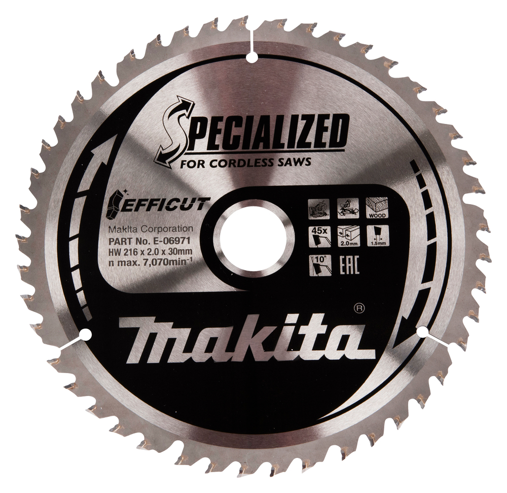 Makita E-06971 TCT pilový kotouč Efficut 216mmx30mm 45T