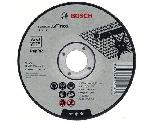 Bosch kotouč řezný 125x1 standart pro nerez 2608603171