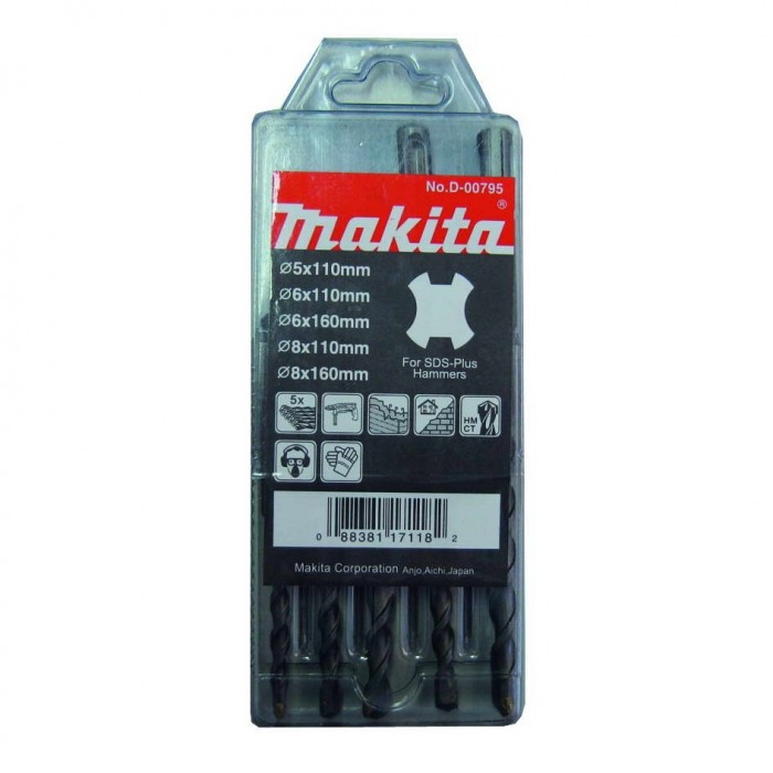 Makita D-00795 sada vrtáků SDS-plus D 5;6;8mm, 5ks