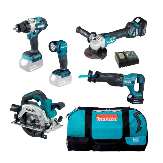 Makita DLX5085TX1 aku sada DHP486Z+DGA513Z+DHS661Z+DML815 18V LXT