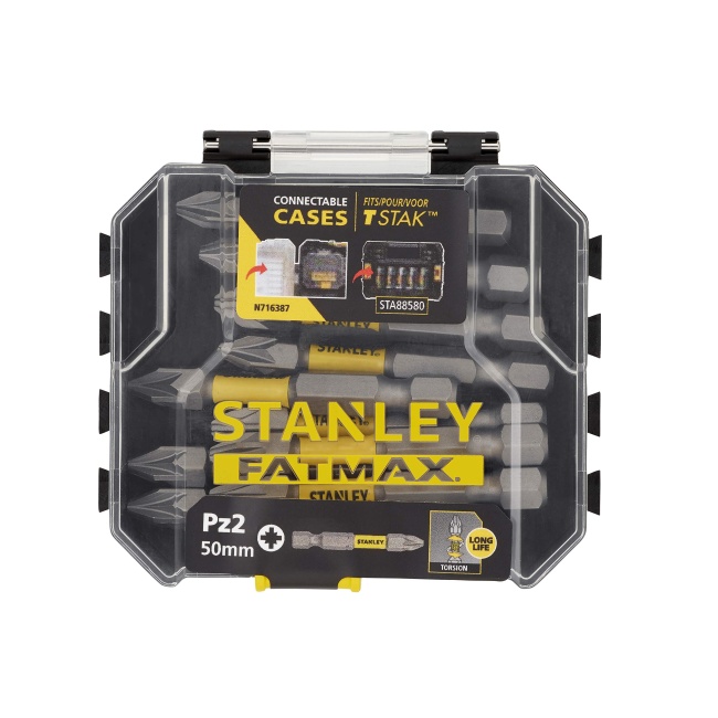 Stanley STA88572 10 dílná sada bitů PZ2 pro rázové utahováky 50mm STA88572-XJ