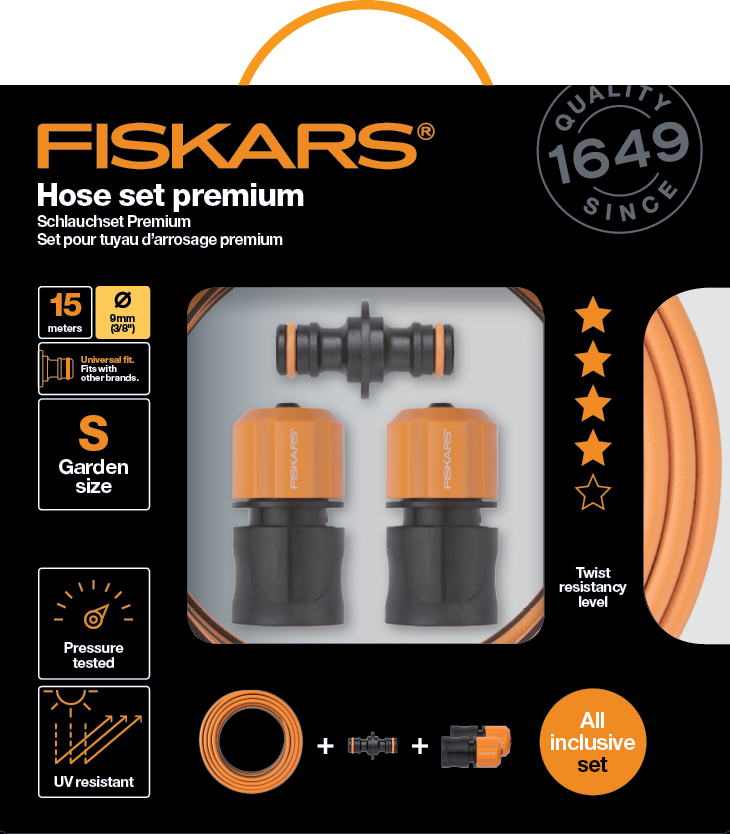 Fiskars 1020447 sada zavlažovací hadice Premium 15 m 3/8"