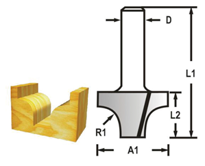 Makita D-48175 profilová frézastopka 8 mm,38,1x28,6x60 mm