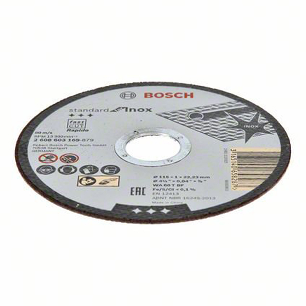 BOSCH dělicí kotouč rovný Standard for Inox - Rapido WA 60 T BF, 115 x 22,23 x 1,0 mm 2608603169