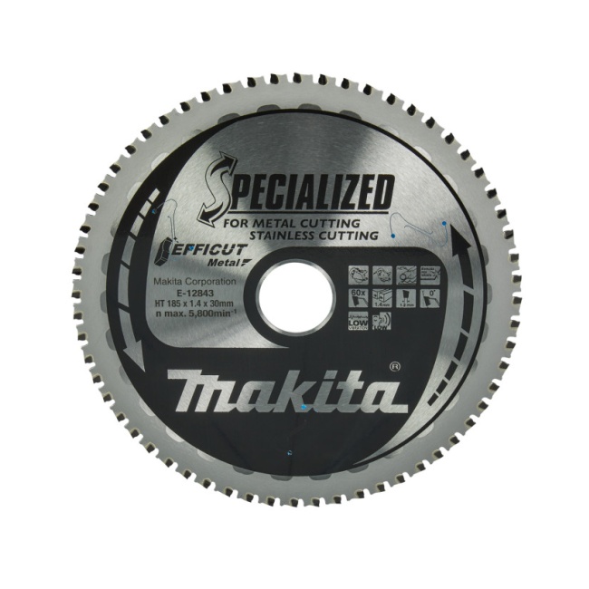 Makita E-12843 185x30x60Z TCT pilový kotouč 185x30x60Z Efficut kov