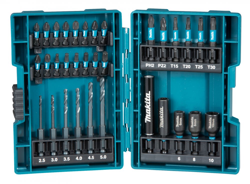 Makita B-66896 sada torzních bitů a vrtáků 1/4" Impact Black, 33 k