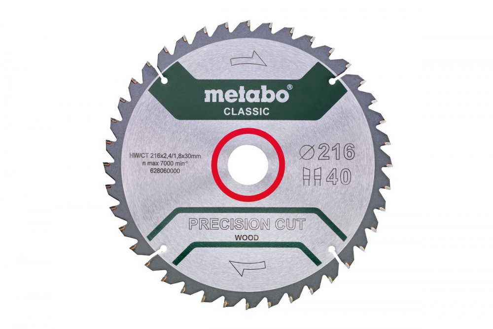 Metabo pilový kotouč "precision cut wood - classic" 216x30mm, 40Z, 5° negativ 628060000